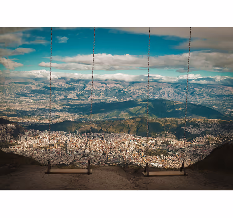 Miesto sienų freska panoraminis miesto peizažas - „Tenstickers“