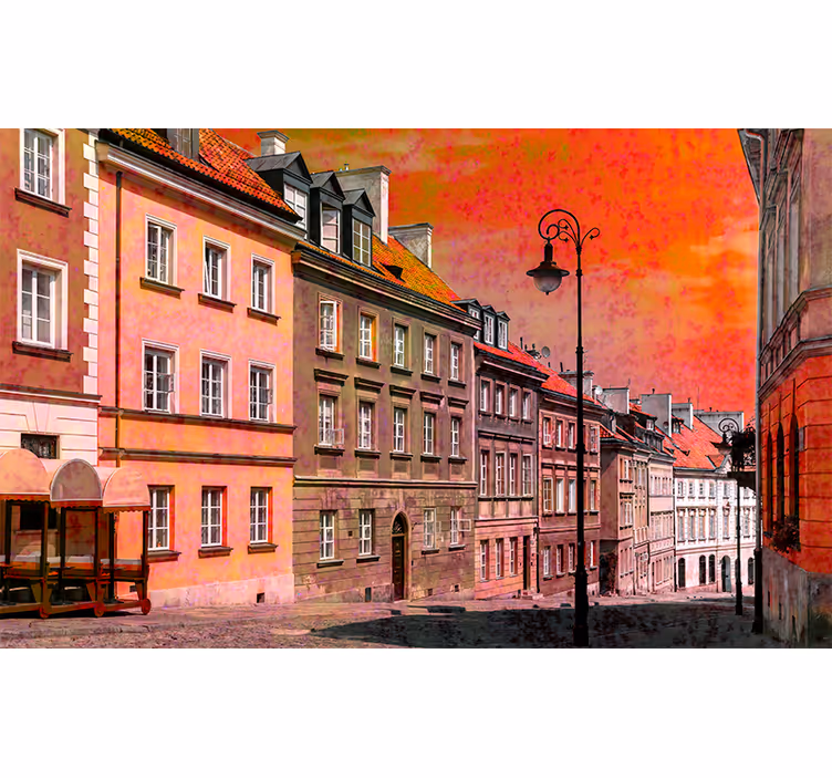žavinga europietiška gatvė miesto sienų freska - „Tenstickers“