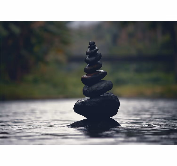 Sukrautų akmenų balansas zen sienų freska - „Tenstickers“