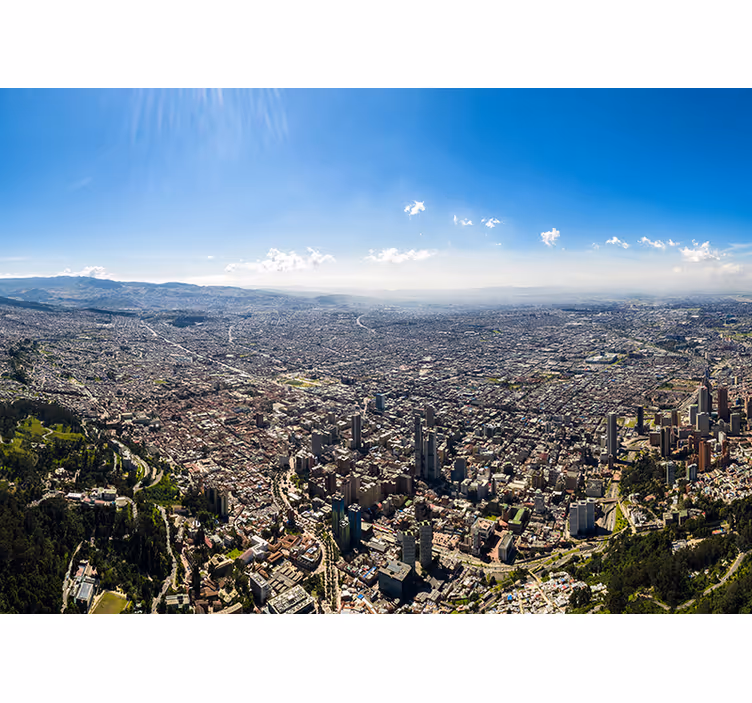 Miesto sienų freska bogotá miesto peizažas - „Tenstickers“