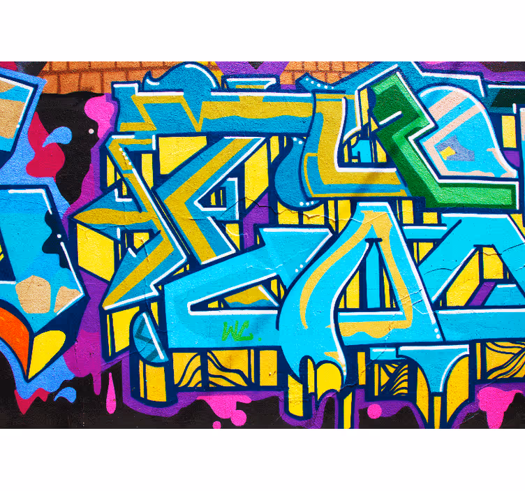 Spalvingas grafiti miesto meno sieninis paveikslas - „Tenstickers“
