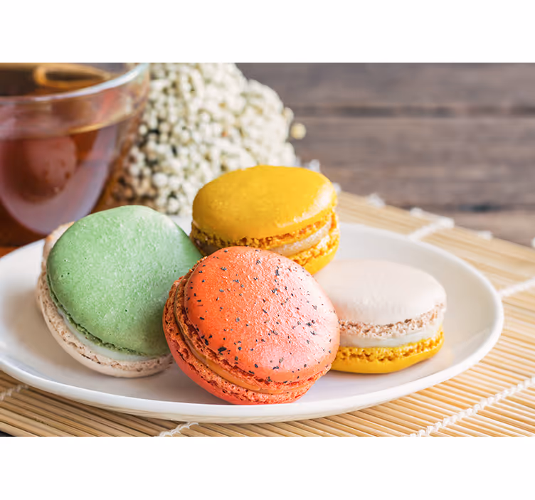 Spalvingi macarons malonumai frazių sienų freska - „Tenstickers“