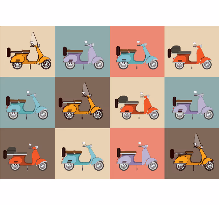 Retro paspirtuko modelis transporto priemonių sienų freska - „Tenstickers“