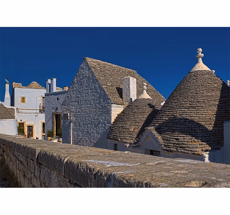 Trulli stogai miesto sienų freska - „Tenstickers“