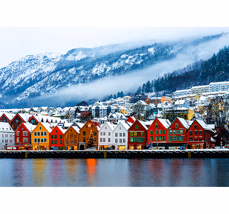 Bergen snieguotas foto sieninis paveikslas - „Tenstickers“