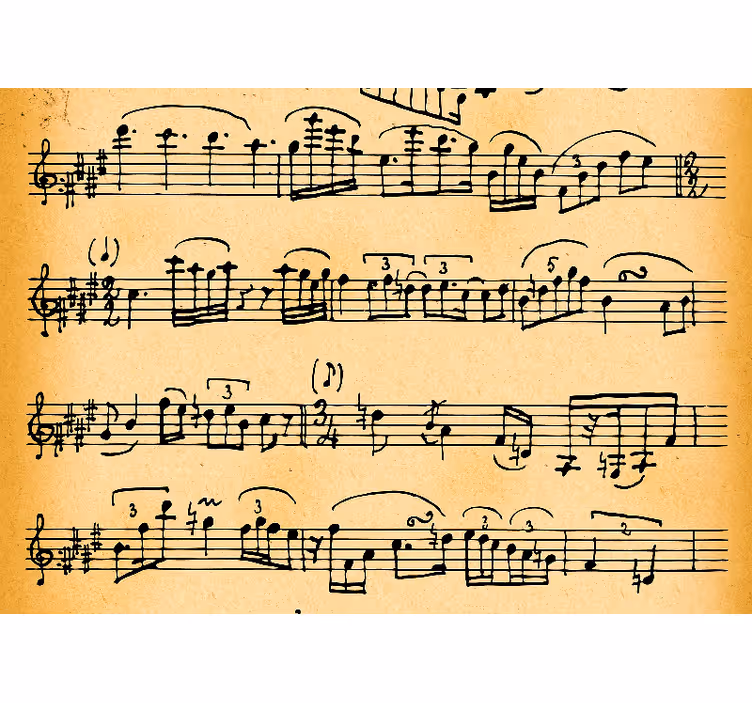 Muzikos sienų freska muzikos natų raštai - „Tenstickers“