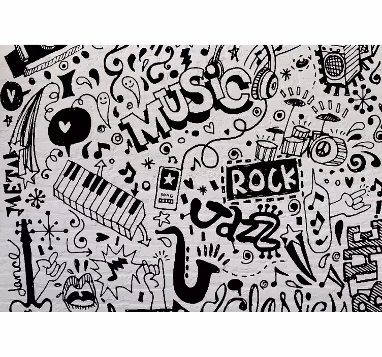 Muzikos sienų freska muzikinės vibracijos menas - „Tenstickers“