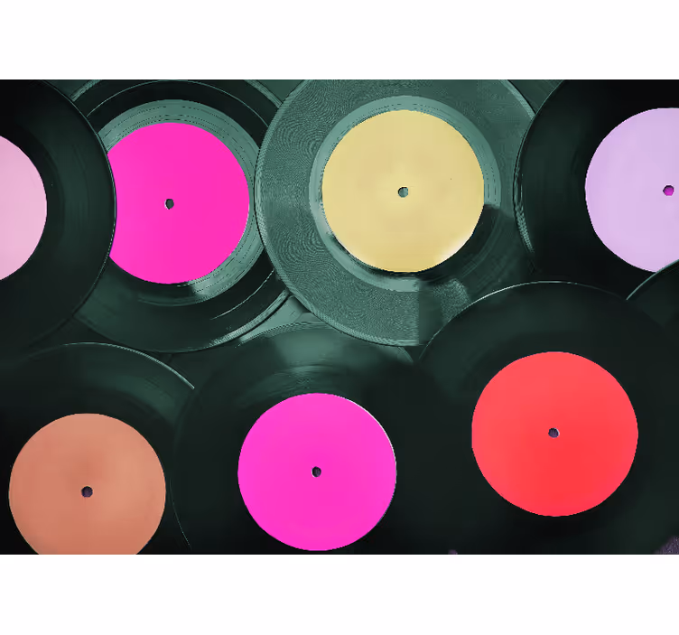 Vinilo plokštelių muzikos natų sieninis paveikslas - „Tenstickers“