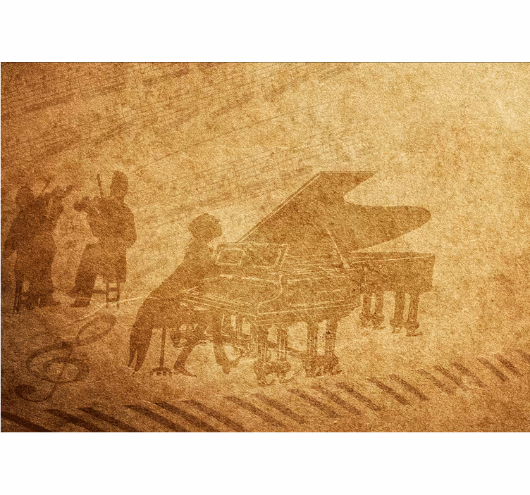 Senovinių fortepijono muzikos natų sieninis paveikslas - „Tenstickers“
