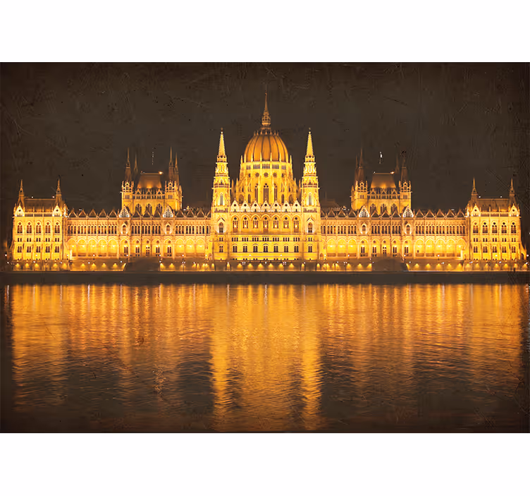 Miesto sienų freska budapešto nakties vaizdas - „Tenstickers“