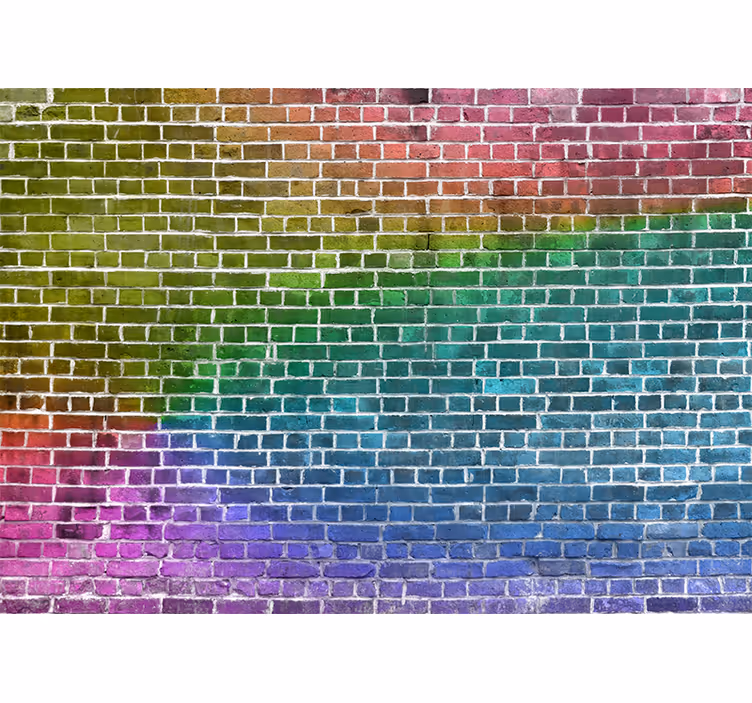 Tekstūros sienų freska vaivorykštės plytų raštas - „Tenstickers“