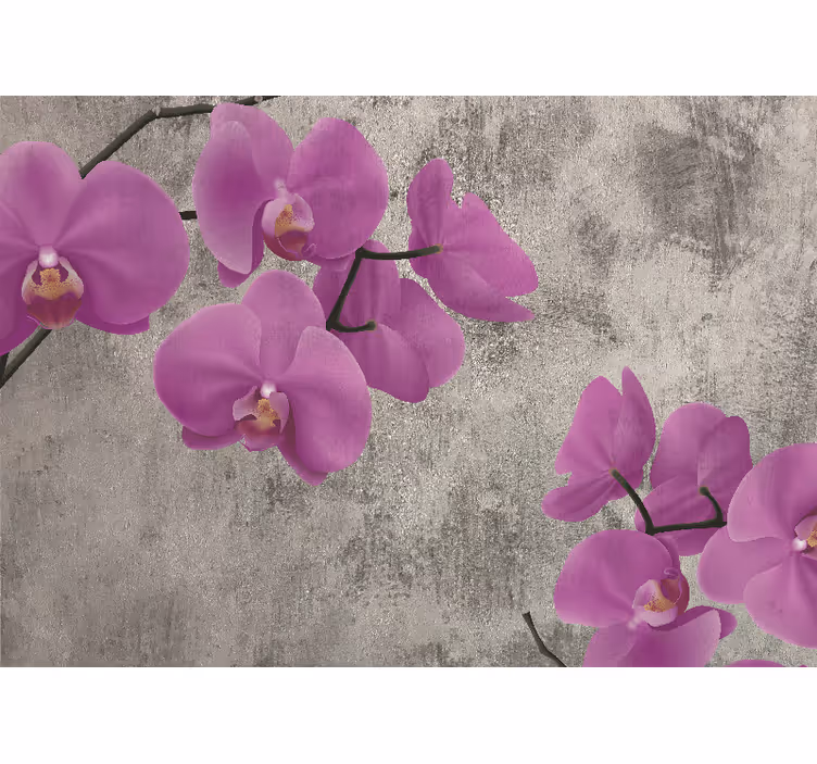 Gėlių sienos freska rožių ir orchidėjų žiedai - „Tenstickers“