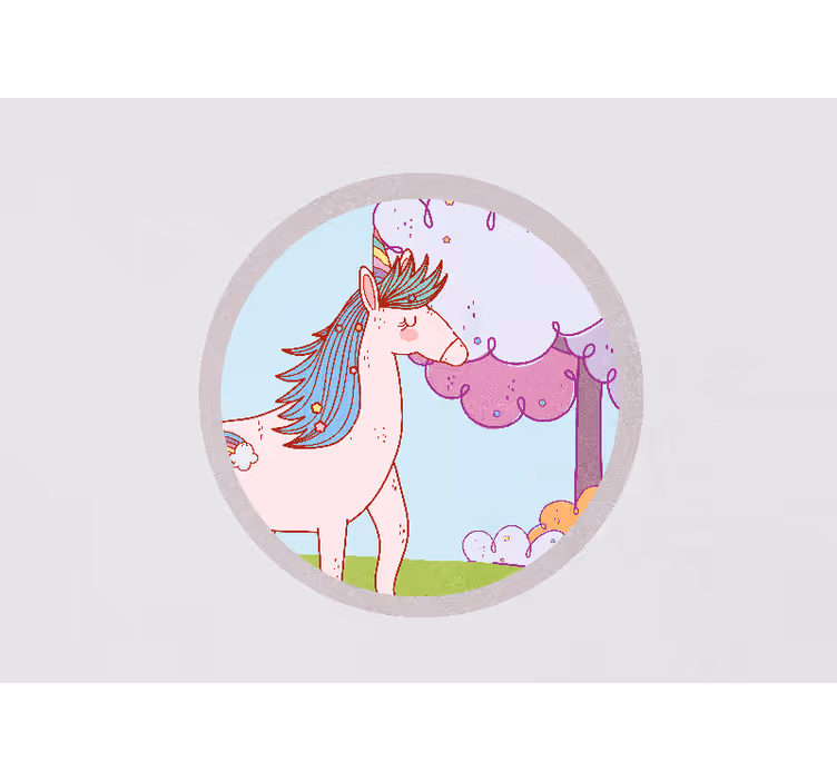 žaisminga vienaragio fantazija meilės sienos freska - „Tenstickers“