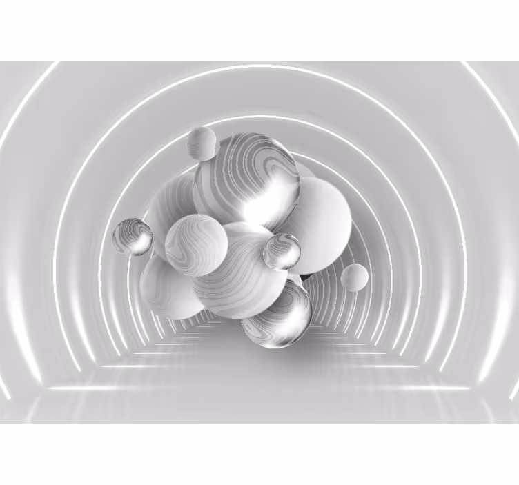Plaukiojančios apskritimo formos 3D  sienų freska - „Tenstickers“