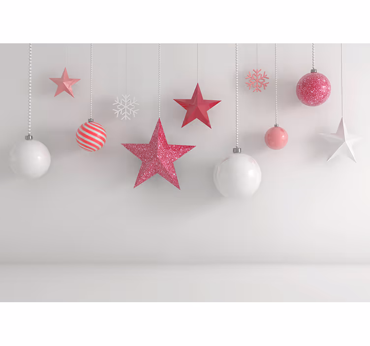Rožiniai ornamentai balionai vaikų sienų fototapetai - „Tenstickers“
