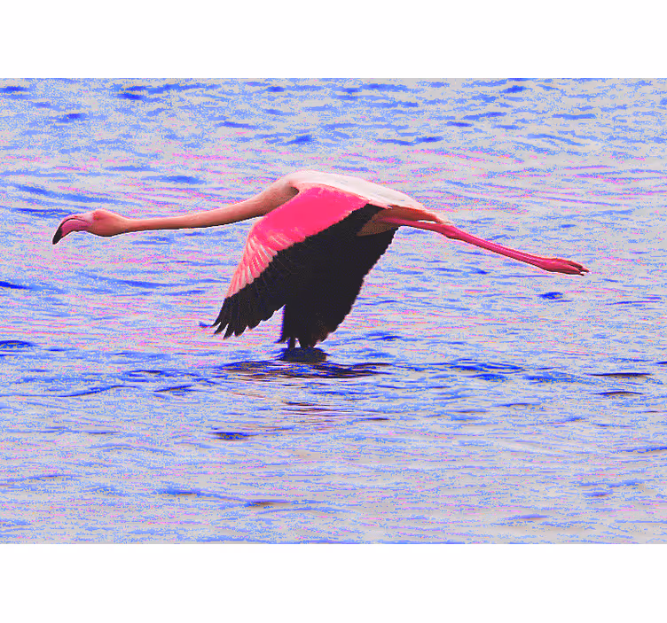 Flamingas skrenda gyvūnų sienų freska - „Tenstickers“