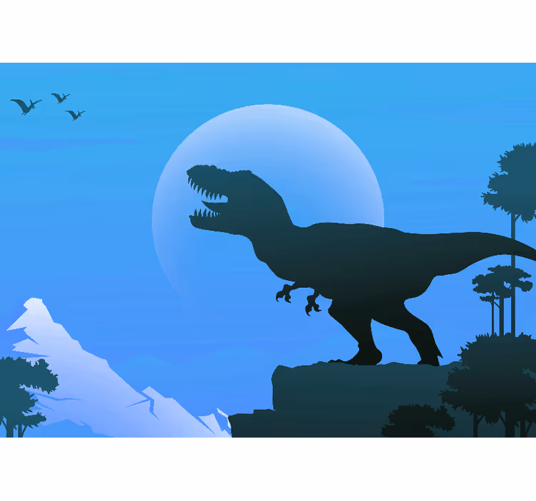 Gyvūnų sienų freska tiranosauro reksas siluetas - „Tenstickers“