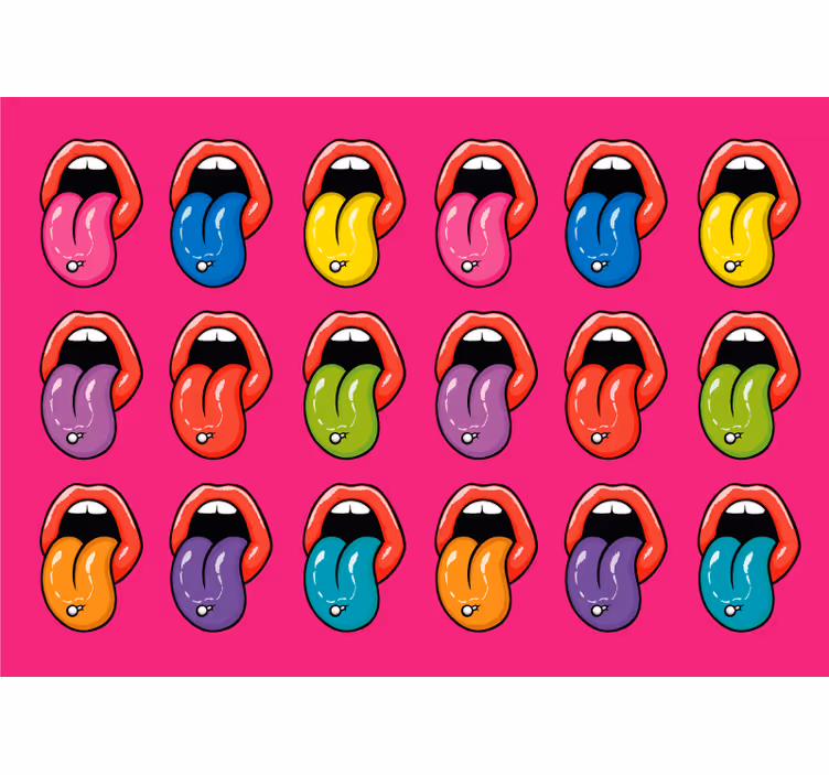 Mmiesto meno sienų freska spalvingi liežuvio išraiškos - „Tenstickers“