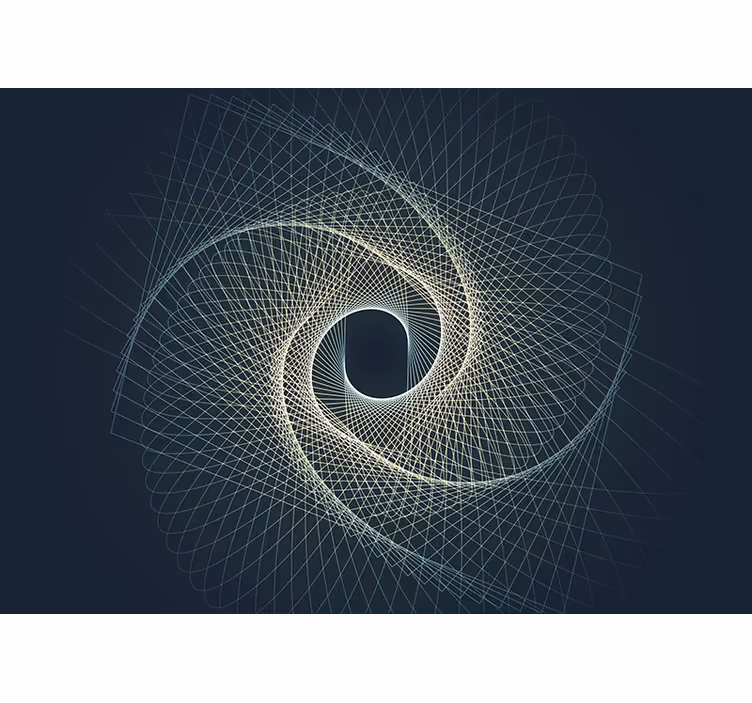 Abstraktus sienų freska su spiraliniu geometriniu raštu - „Tenstickers“
