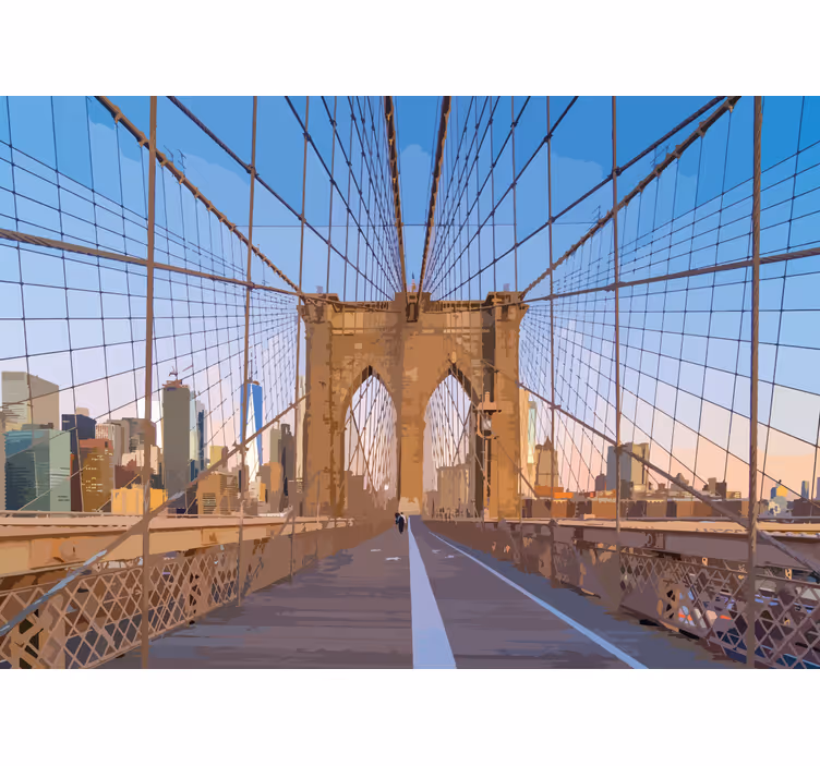 Miesto sienų freska brooklyn bridge panorama - „Tenstickers“