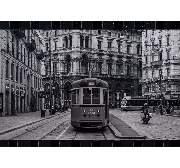 Miesto sienų freska istorinė tramvajų sankryža - „Tenstickers“