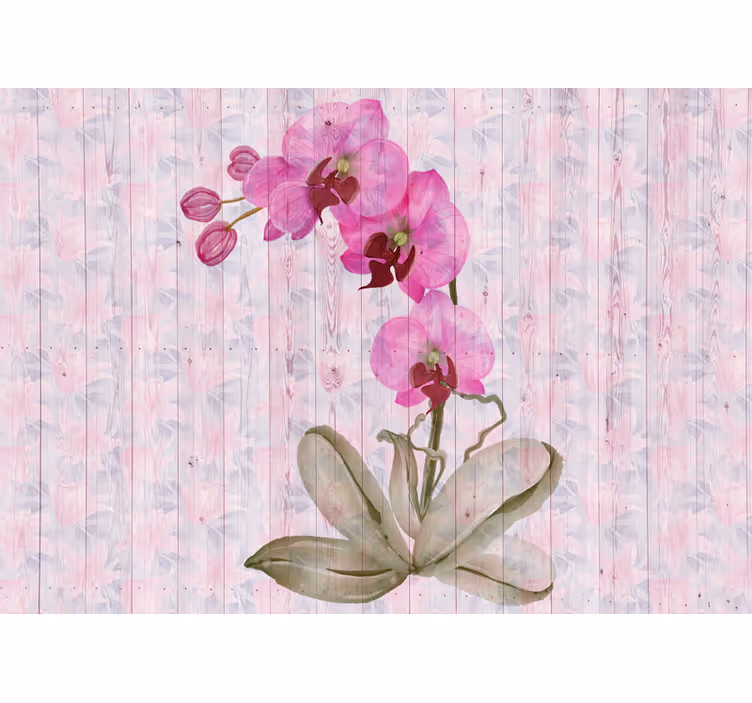 Gėlių sienos freska rožinės orchidėjos žydėjimas - „Tenstickers“