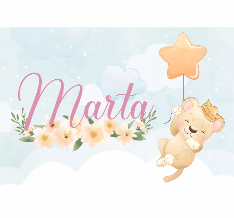 Mielas liūtas mergaitei, vardu photomural - „Tenstickers“