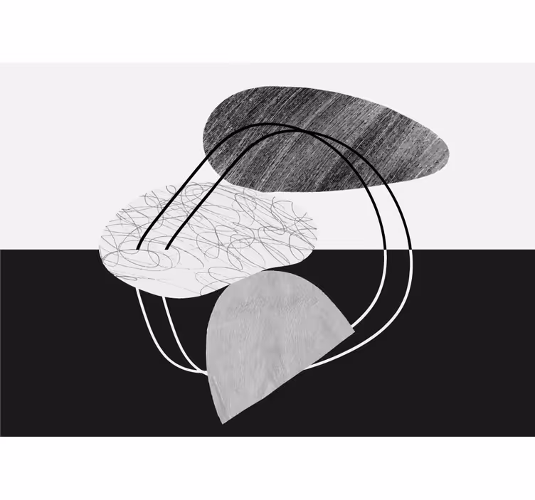 Abstraktus sienų freska geometrinės mono formos - „Tenstickers“