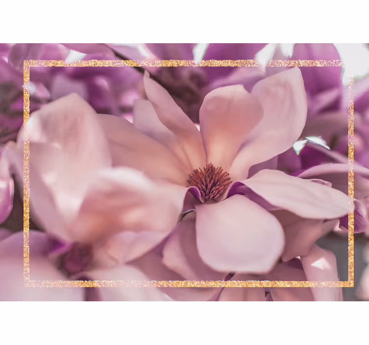 Gėlių sienos freska magnolijos žiedas artimas vaizdas - „Tenstickers“