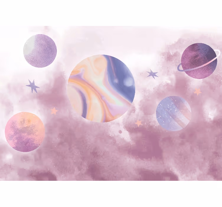 Erdvės sienų freska dangaus planetų dizainas - „Tenstickers“