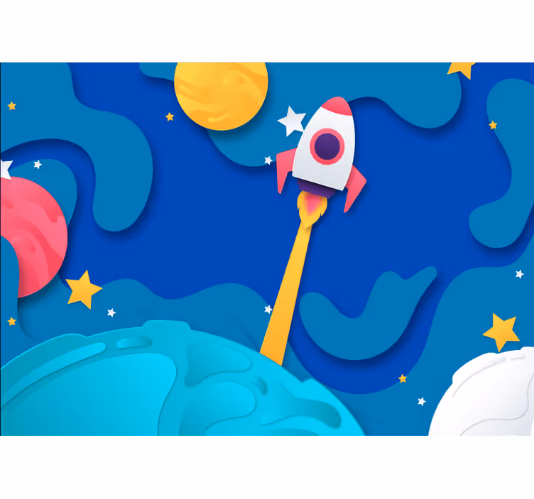 Fantazijos sienų freska raketų paleidimo nuotykis - „Tenstickers“