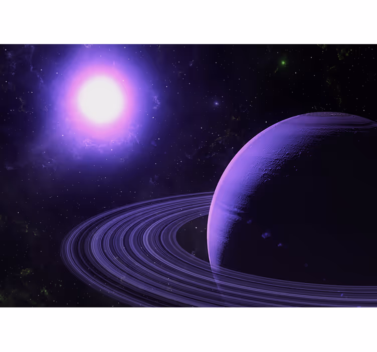 Erdvės sienų freska violetinė planetinė scena - „Tenstickers“