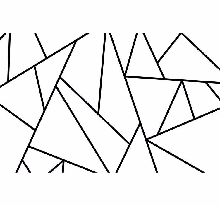 Abstraktus sienų freska geometrinės juodos linijos - „Tenstickers“