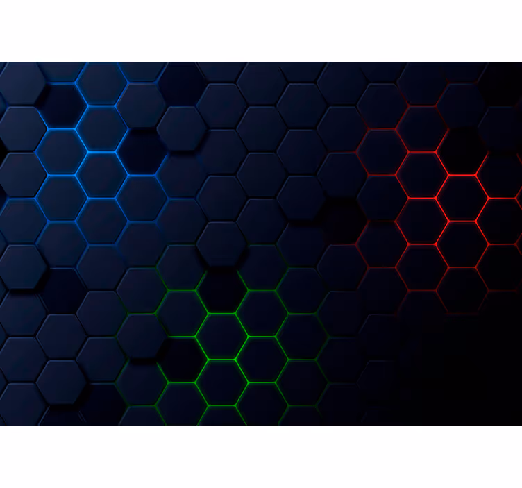 Tamsi šešiakampio rašto 3d sienų tapyba - „Tenstickers“