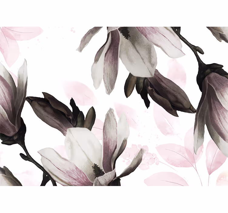 Magnolijos sienos freska elegantiškos magnolijų žiedai - „Tenstickers“