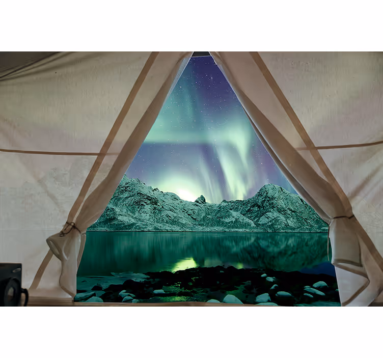 Aurora borealis vaizdas peizažo sienos freska - „Tenstickers“