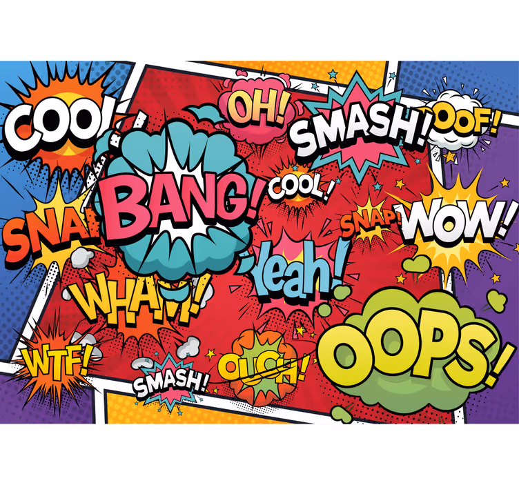 Mmiesto meno sienų freska komiksų garso efektai - „Tenstickers“