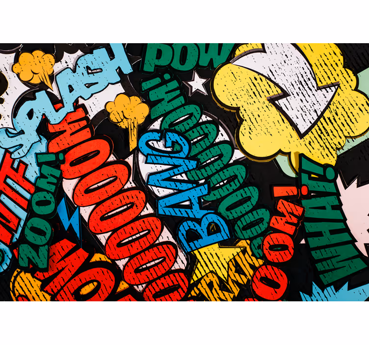 Mmiesto meno sienų freska komiksų knygų garsai - „Tenstickers“