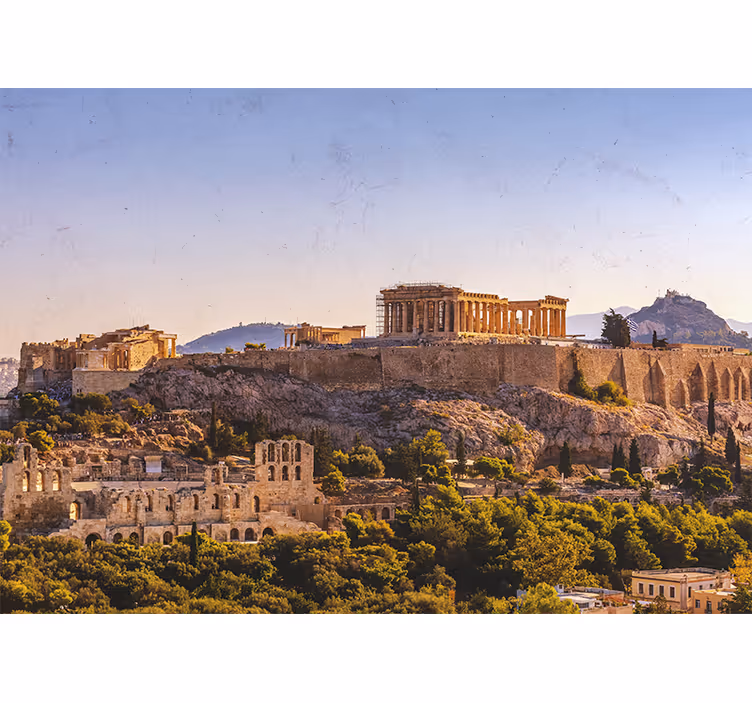 Atėnų akropolis miesto sienų freska - „Tenstickers“