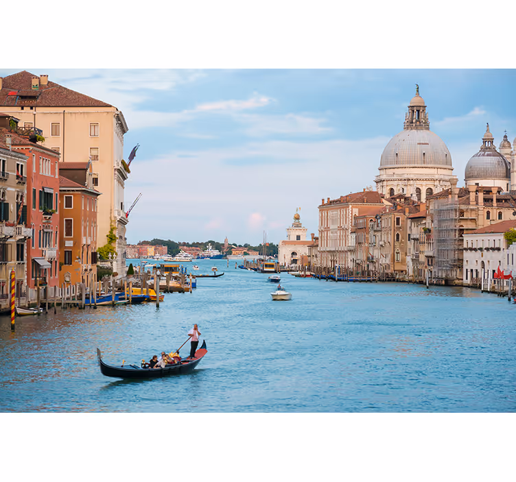 Miesto sienų freska venecijos gondolų scena - „Tenstickers“
