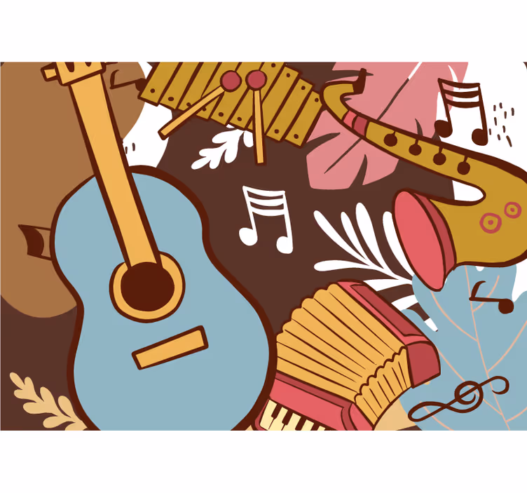 Muzikos sienų freska muzikos instrumentų išdėstymas - „Tenstickers“