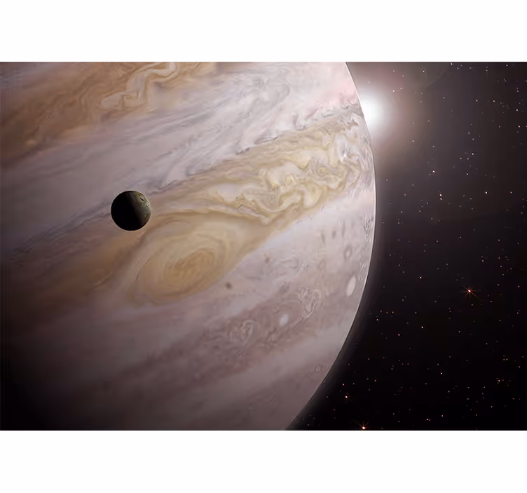Jupiteris ir mėnulis erdvės sienų freska - „Tenstickers“