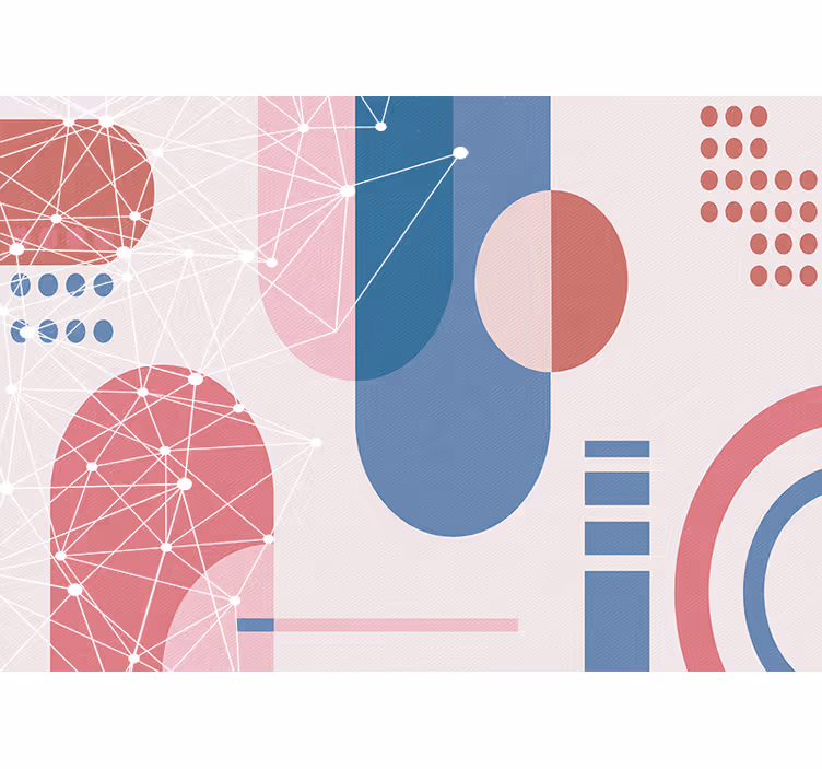 Geometrinių fragmentų moderni sienų tapyba - „Tenstickers“