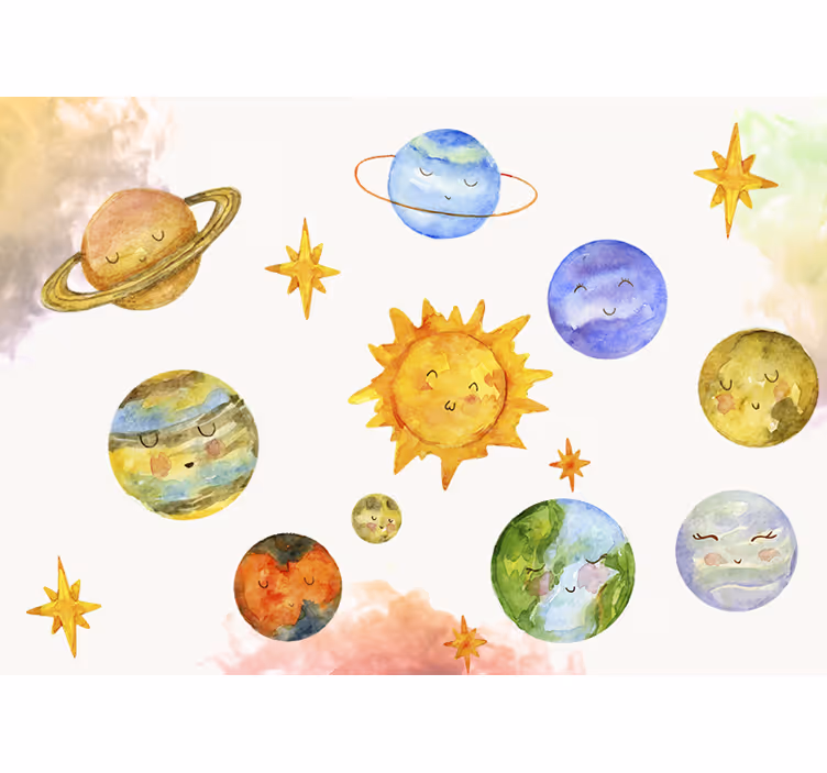Fantazijos sienų freska Žaismingi dangaus kūnai - „Tenstickers“