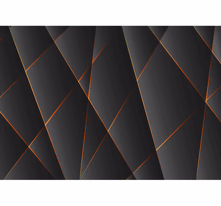 Juoda geometrinio efekto 3d freska - „Tenstickers“