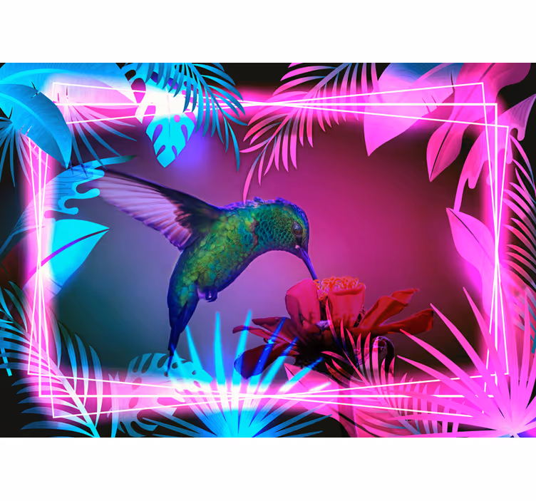 Kolibri birds neoninė sieninė freska - „Tenstickers“