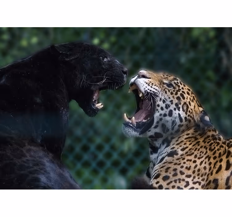 Gyvūnų sienų freska panther ir jaguar - „Tenstickers“