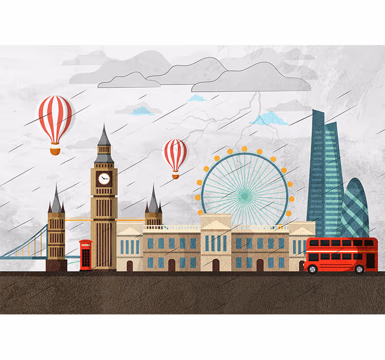 Londono sienų freska londono panorama nuotykis - „Tenstickers“