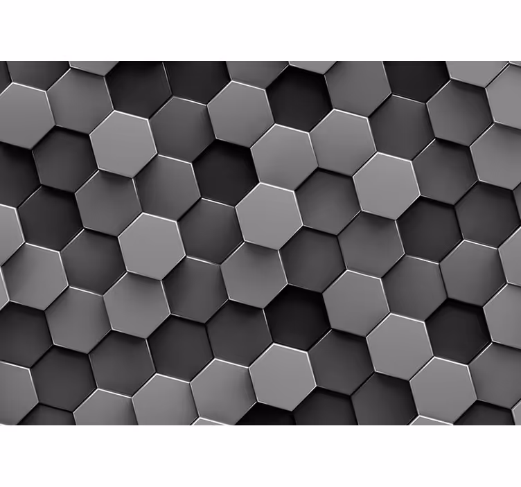 3d hexagonai gyvenamojo kambario sienų freska - „Tenstickers“