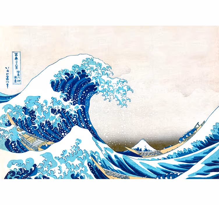 Kanagawa banga klasikinė meninė sienų freska - „Tenstickers“
